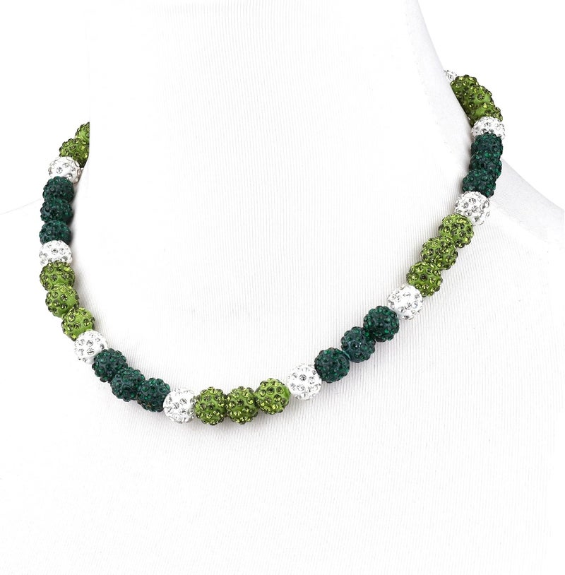 Krfy Baseball Necklaces for Boys, Bling Rhinestone Beaded Necklaces for Women Men, Diamond Baseball Drip Necklace Ice Bead Necklaces Inspired Sports Jewelry, 17.7 Inches, Age：Over 8 Years Old - Image 1